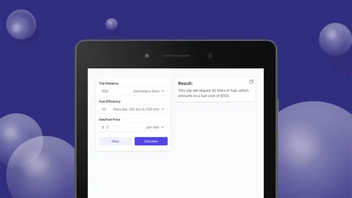 Fuel Cost Calculator android App screenshot 1